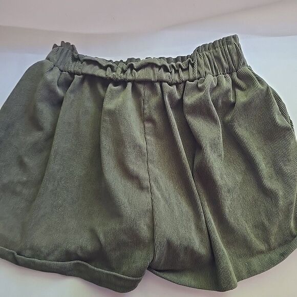 Mushroom Embroidered Corduroy Shorts Elastic Waist Pockets Womens Sz XL - Picture 5 of 7